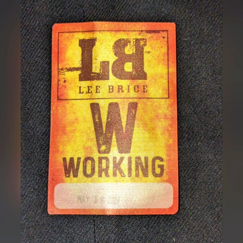 Lee Brice Tour Issued Satin Backstage  Working Pass May 10 3x5"